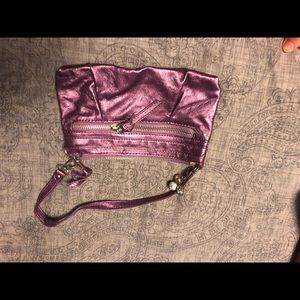 Purple metallic ny&co wristlet